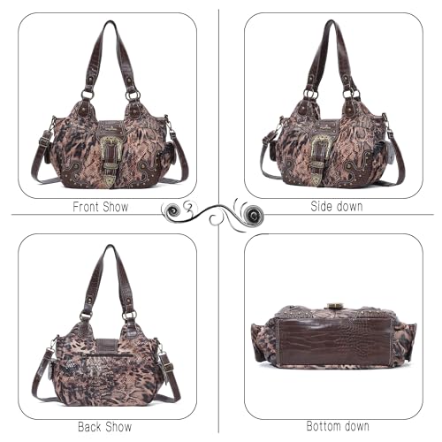 Image of Angel Kiss Hobo Bags for Women Vegan Leather Purses and Handbags Ladies Chic Shoulder Bags Crossbody Purses with Metal Studs