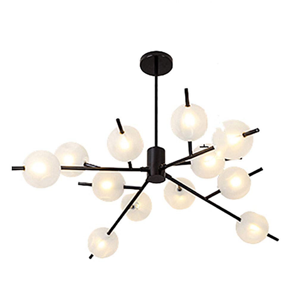 KXEcoLife Simple Atmosphere Branches Magic Beans Chandeliers,Dining Room Home Living Room,G9 Nordic Postmodern Chandeliers-Black. 12 head
