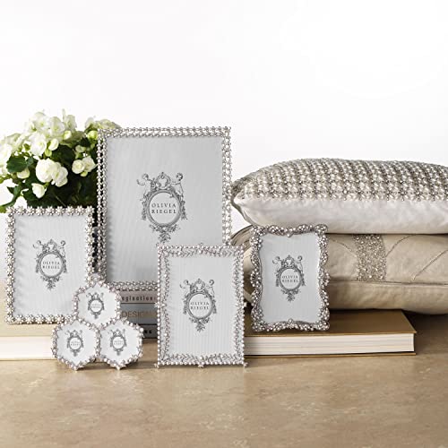 Kensington Silver Austrian Crystal/Pearl 5X7 Frame By Olivia Riegel - 5X7 #TOP1