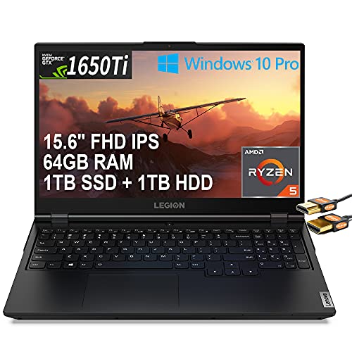 Lenovo-Legion-5-Flagship-Gaming-Laptop-156-FHD-IPS-120Hz-Display-AMD-6-Core-Ryzen-5-4600H-Beats-i7-8750H-64GB-RAM-1TB-SSD-1TB-HDD-GeForce-GTX-1650-Ti-4GB-Backlit-Win10-Pro-Black-HDMI-Cable