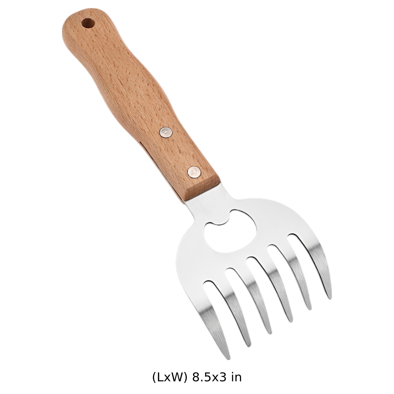 4 Stk. Fleischkrallen für Pulled Pork, BBQ-Krallen aus Edelstahl mit ergonomischem Holzgriff, Fleischgabeln für Huhn, Rind und Truthahn, multifunktionales Fleischwerkzeug mit Flaschenöffner