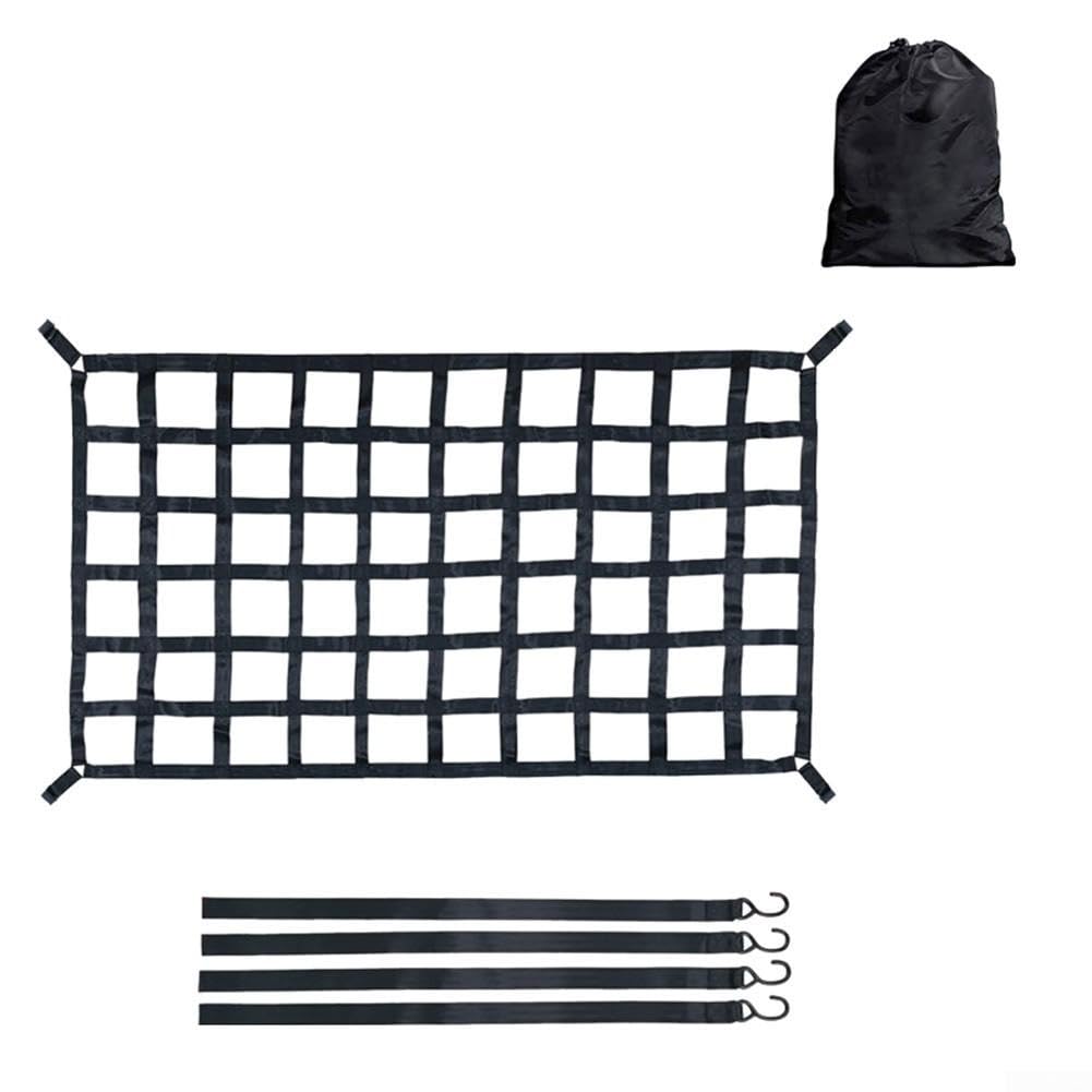 Rete da Carico per Camion in Poliestere 208x127cm Rete da Carico | Poliestere resistenza, portata 500kg, ideale per traslochi, per costruzione, trasporto pesante(L—208*127cm)