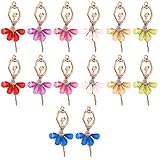Dimensioni: 6 x 3 cm Framendino, Ciondoli a forma di ballerina con strass di cristallo ballerina, per fai da te, gioielli, orecchini, collane, bracciali, portachiavi, 14 Pack, Strass in resina, Strass