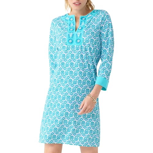 Cabana Life Women's Tunic Summer Dress, UPF 50+, Sun Protective Cover-Up, Nylon/Spandex