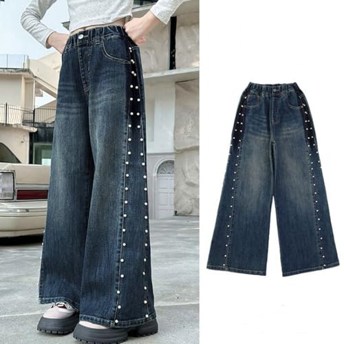 Girls Wide Leg Jeans Spring Summer and Autumn New Models for Middle and Large Children Retro Baby Girl Pants 9-12 Months3