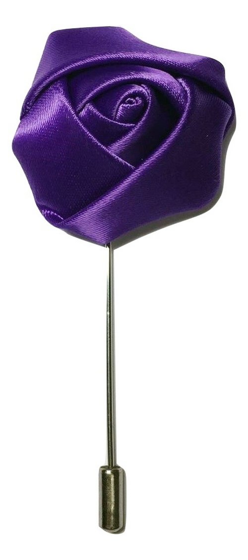 L&L® Rose Flower Corsage Boutonniere Stick Silky Lapel Buttonhole Grooms Wedding UK (Purple)