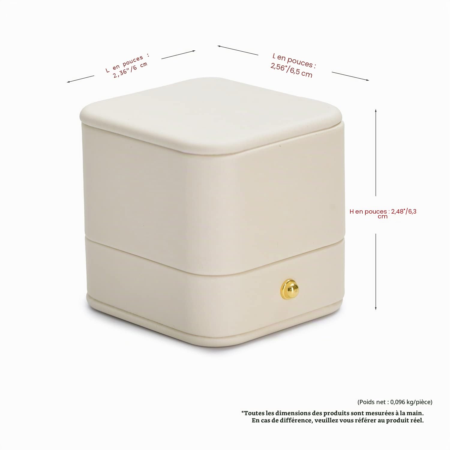 Oirlv Blanc PU Cuir Boite Bague Fiancaille,Ecrin Bague,Ring box pour Mariage Proposition Anniversaire Saint Valentin