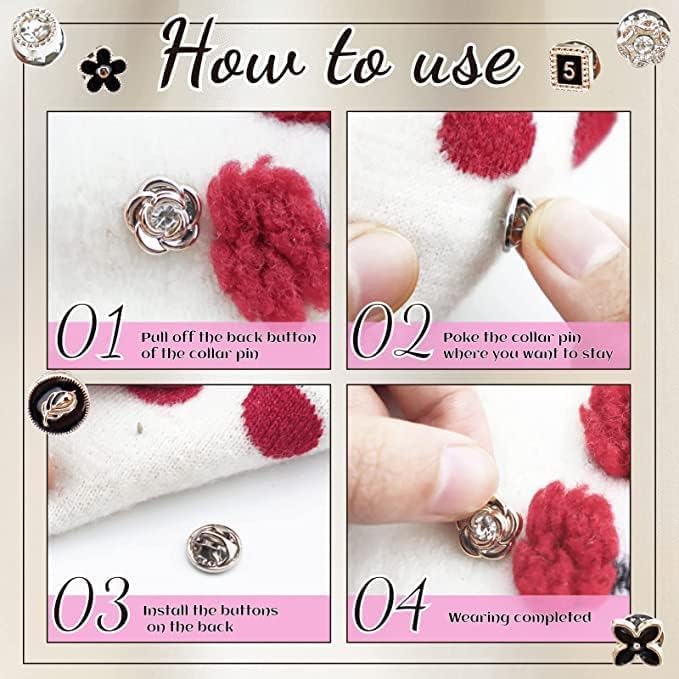 Image of ARLICORPING 20Pcs Women Shirt Brooch Pearl No Sew Button Pins Instant Jeans Safety Pin