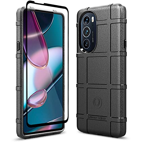 Sucnakp for Moto Edge Plus 2022 Case Moto Edge 30 pro Case Moto Edge x Case Moto Edge x30 Case with Screen Protector Heavy Duty Shock Absorption Impact Resistant for Moto Edge 30 Ultra(New Black)