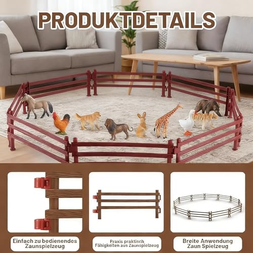 80 Stück Zaun, Zäune,Playmobil Zaun Für Pferde,Kreatives Lernspielzeug, Ideal Für Bauernhof-Szenen Und DIY-Projekte, 9 X 4 X 0,8 cm