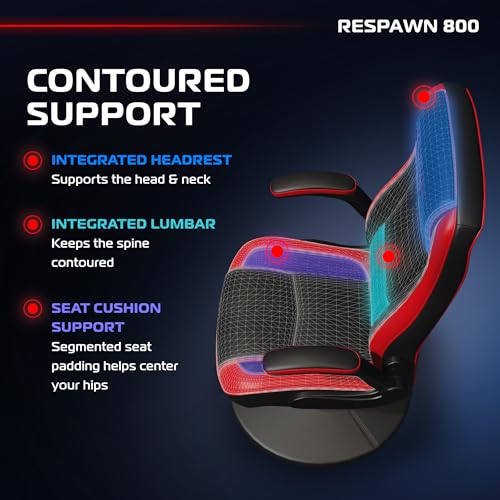 Image of RESPAWN 800 Console Rocker Gaming Chair, Swivel Seat with Lumbar Support