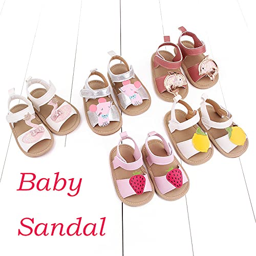 Baby Boy Unisex Sandals Shoes First Walkers Prewalkers Soft Sole Flat Shoes Summer Princess Shoes (White, 4 Toddler)2