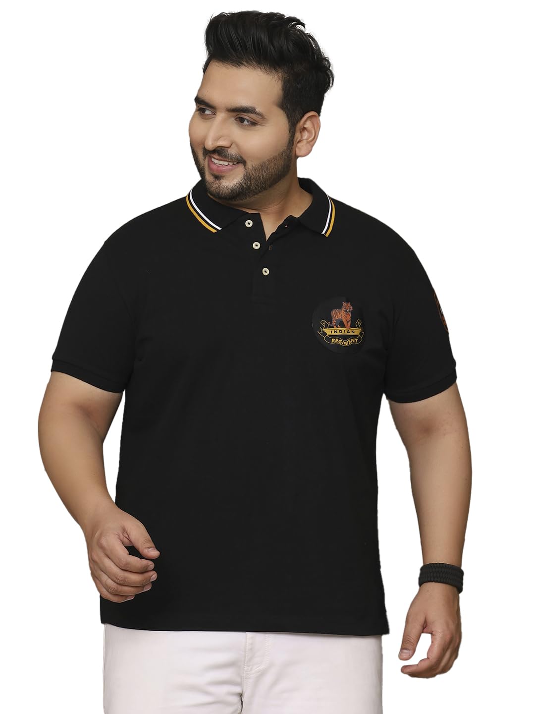 bigbanana Men's Plus Size Solid Black Half Sleeve Polo Tshirt-picture-31