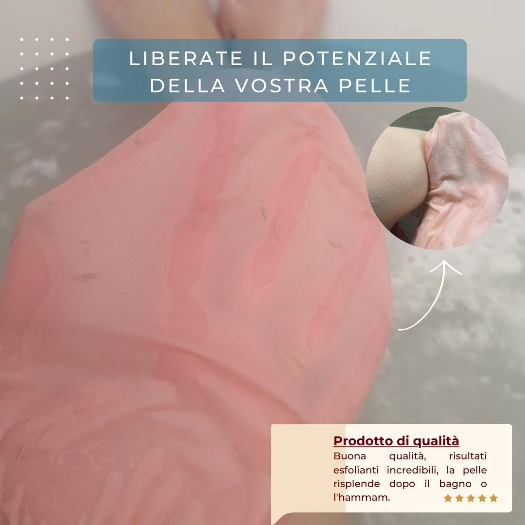 Guanto Esfoliante in Seta | Magic Peeling, Exfoliating Gloves per Pelle Sensibile, Più Delicato di Crine o Kessa, Scrub Corpo Coreano