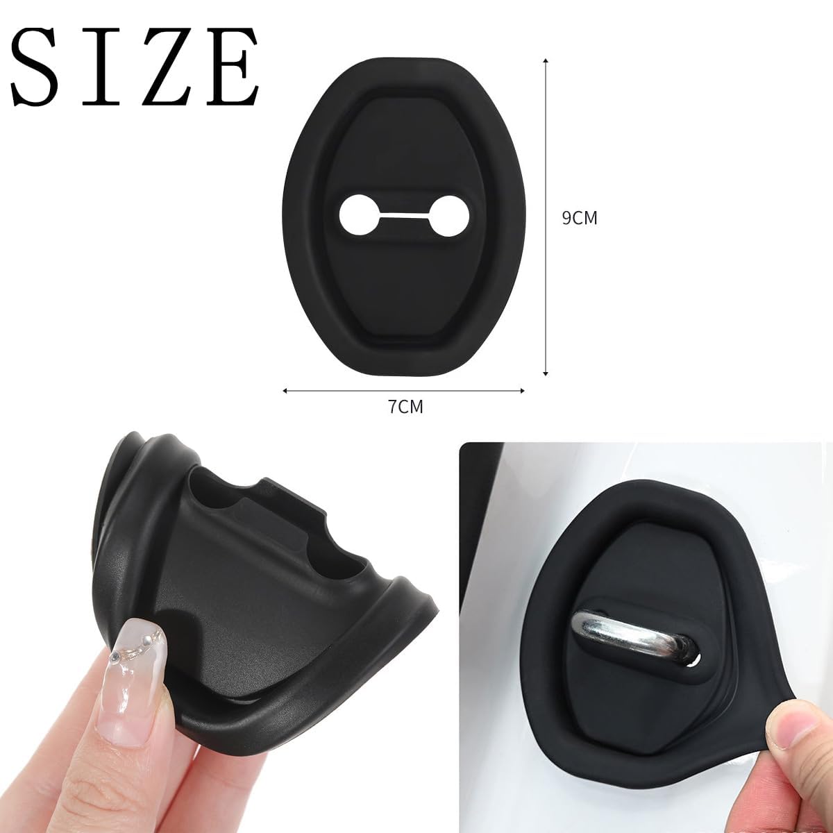 12 PCS Car Silicone Door Latch Protective Cover Guard Car Decorations Car Door Lock Latches Silent Shock Cover Vehicle Doors Locks Guard Stopper Car Protector Accessories for Most Vehicles - Image 2
