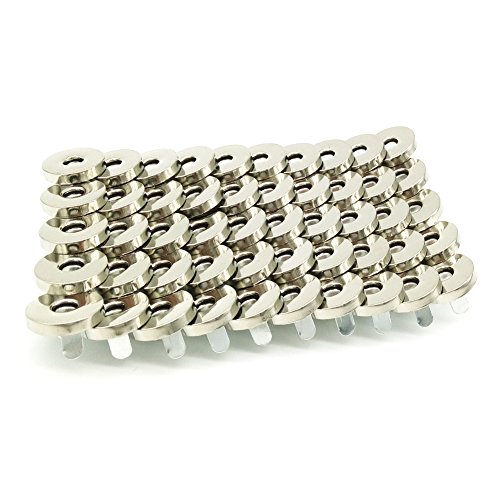 image for Vafon 50 Sets Silver Tone Magnetic Purse Snap Clasps Button/Great for 