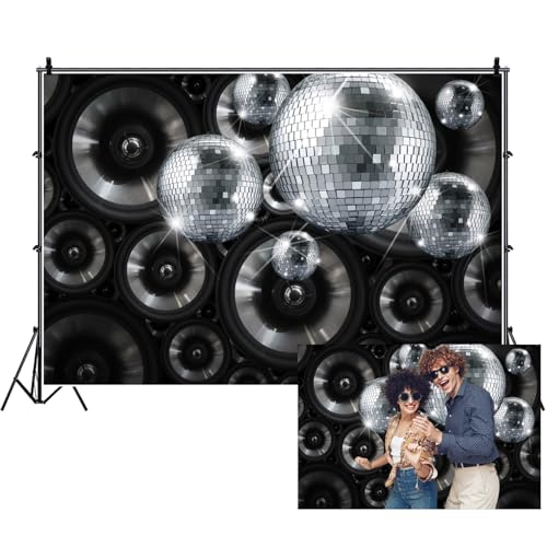 Fondo fotográfico Renaiss 8x6ft Negro y Plata miniatura 1