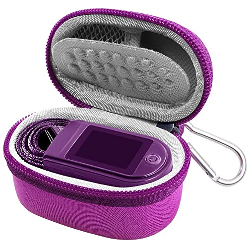 Fingertip Pulse Oximeter Case Compatible for Zacurate Pro Series 500DL Blood Oxygen Saturation Monitor, Oxygen Meter Finger Storage Holder for Childrend/Facelake FL400 t. FL350, Box only- Purple