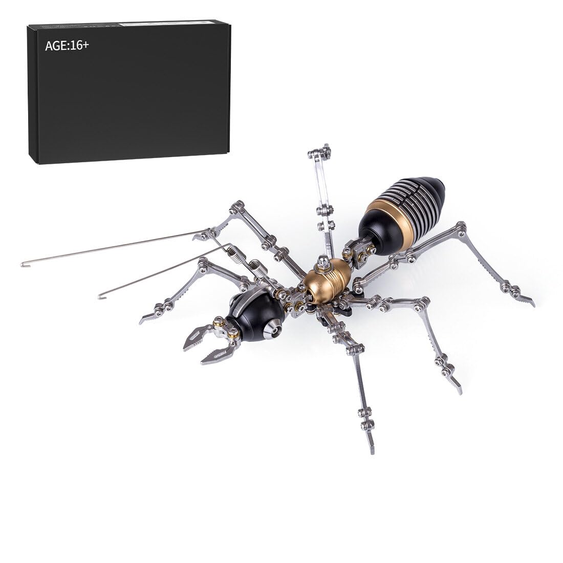3D-Metallpuzzle Insekten-Modellbausatz, 100-teilig, Steampunk-Metallmodell Einer mechanischen Ameisenarmee mit beweglichen Gelenken, kreative Dekoration für Büro & Zuhause