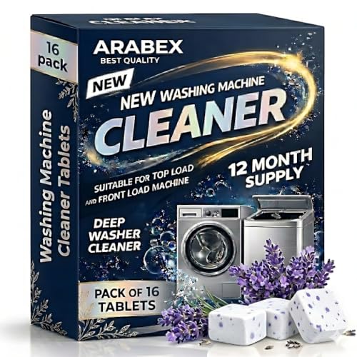 Image of Washing Machine Cleaner Tablets (16Tablets) | Drum & Pipe Deep Cleaner | Lavender Scent | Removes Odour, Limescale & Residue | For Front Load & Top Load Fully Automatic Washing Machines (Lavender)
