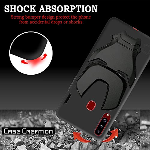 Image of COVERLY Official 3D Touch Feel Trending Avenger Logo Mask Soft Rugged Grip Iron Man Super Power Cartoon Movie Engraved Silicone Matte Back Cover for Samsung Galaxy A20s (2019) - HD Black Avenger