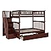 Pemberly Row Full Over Full Solid Wood Bunk Bed with Trundle in Walnut