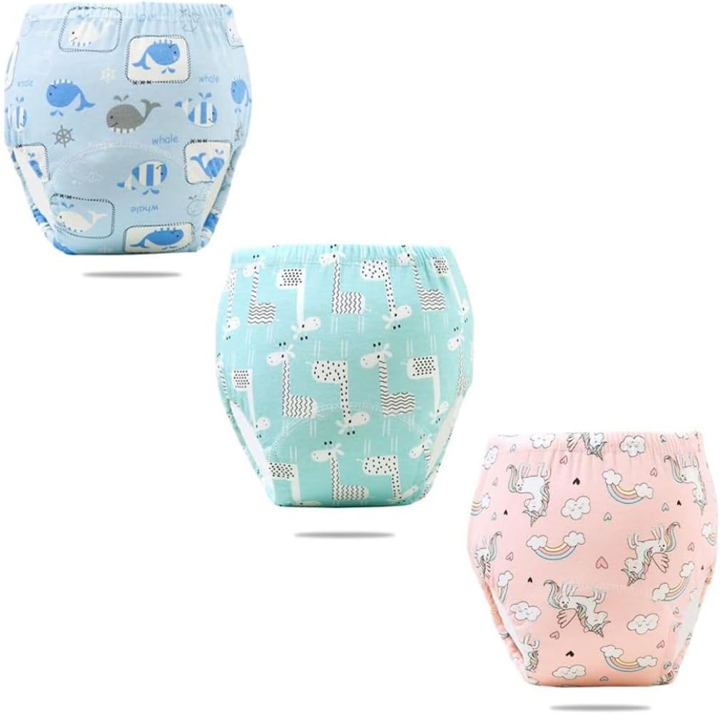 Anso Men's Type C 3 Packs Baby Potty Training Pants Boys Girls Training Underwear Reusable Toddlers Toilet Training Pants (,3-4 Years)
