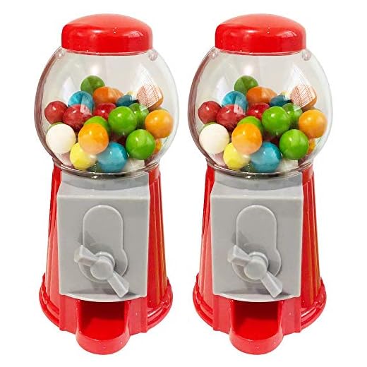 ArtCreativity Gumball Machine Bank for Kids, Set of 2, 5.25 Inch Desktop Bubble Gum Mini Candy Dispenser, Unique Money Saving Coin Bank, Great Gift or Vintage Office Desk Decoration- Gumballs Included