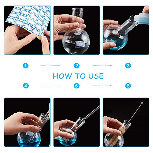image for OLYCRAFT 9 Pack Glass Boiling Flask Set Single Neck Round Bottom Boili