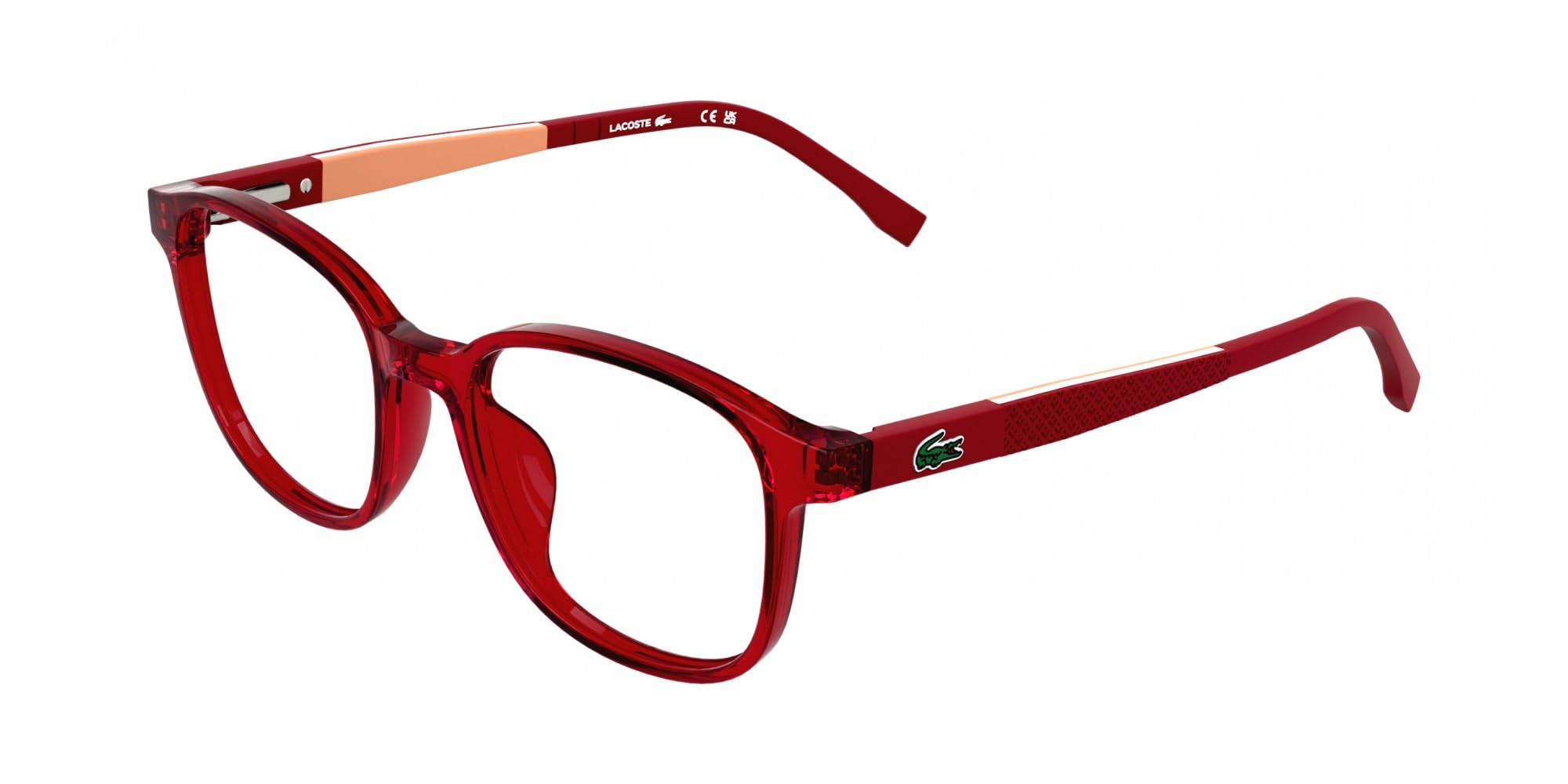 Lacoste L3667 615 PRZEZROCZYSTY CZERWONY 46/16/130 Ramka na okulary dla dzieci