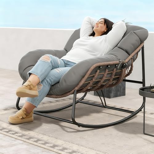 Fancyango Oversized Egg Rocking Chair with Cushion