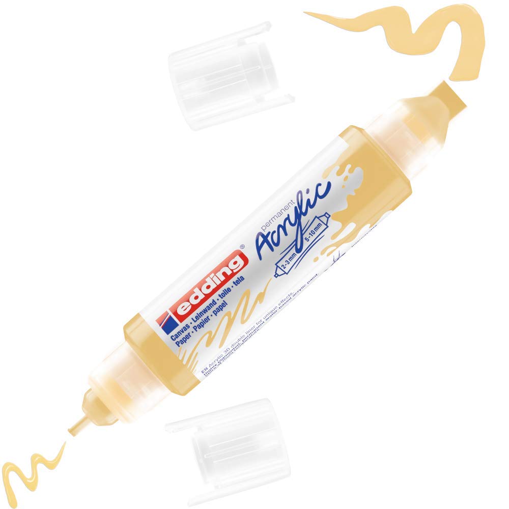 edding 5400 acrylic 3D double liner - pastel-yellow - 1 acrylic colour tube - 2 nozzles 2-3,5-10mm - acrylic paints for canvas, painting boards and wood - waterproof acrylics in artist-quality colours — image 1
