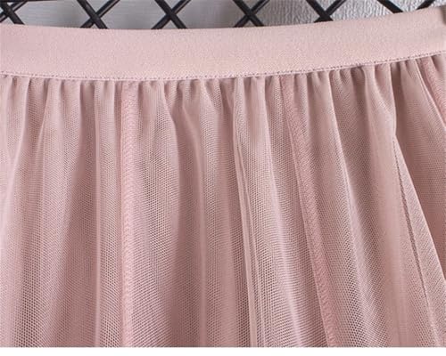 Women Big Hem Long Tulle Skirt Casual Simple Solid 3 Layers A Line High Waist Maxi Skirt2