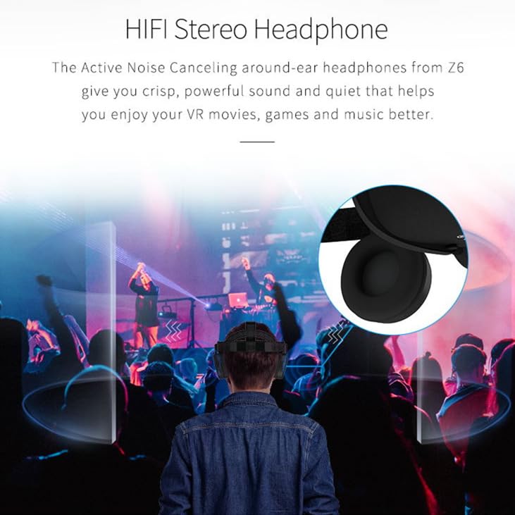 Image of VR Headset for iPhone & Android Phones with Wireless Headphones, Virtual Reality Goggles Set for 4.5 inch-6.5 inch Phones，3D VR Glasses for IMAX Movies &VR Games