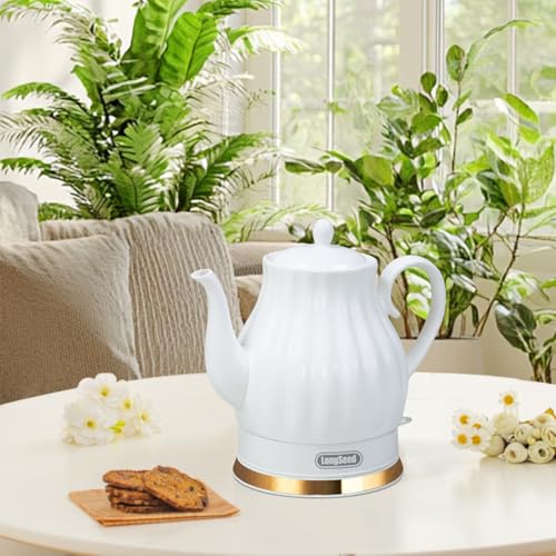 Hervidor eléctrico cerámico 1.5 L 1200W blanco mate miniatura 3