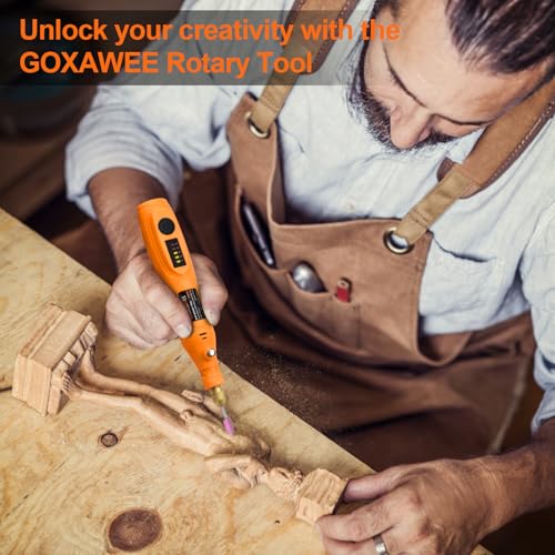 Image of GOXAWEE Mini Cordless Rotary Tool Kit, 105Pcs Small Grinder Drill Set | 5-Speed 18000RPM USB Wireless Mini Drill for DIY Cutting, Drilling, Engraving, Grinding, Sanding, Polishing Craft Projects
