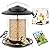 iBorn Metal Bird Feeders for Outdoors Hanging,Wild Bird Feeders for Cardinal,18cm Large Roof&Tray Black 6 Port (Seed is not Included)