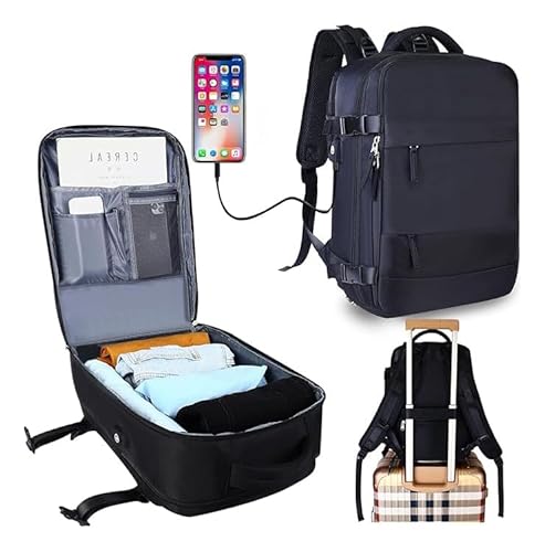 Mochila Viagem Avião Low Cost Compartimento Para Sapatos Compartimento Para Notebook Usb Bolso Para