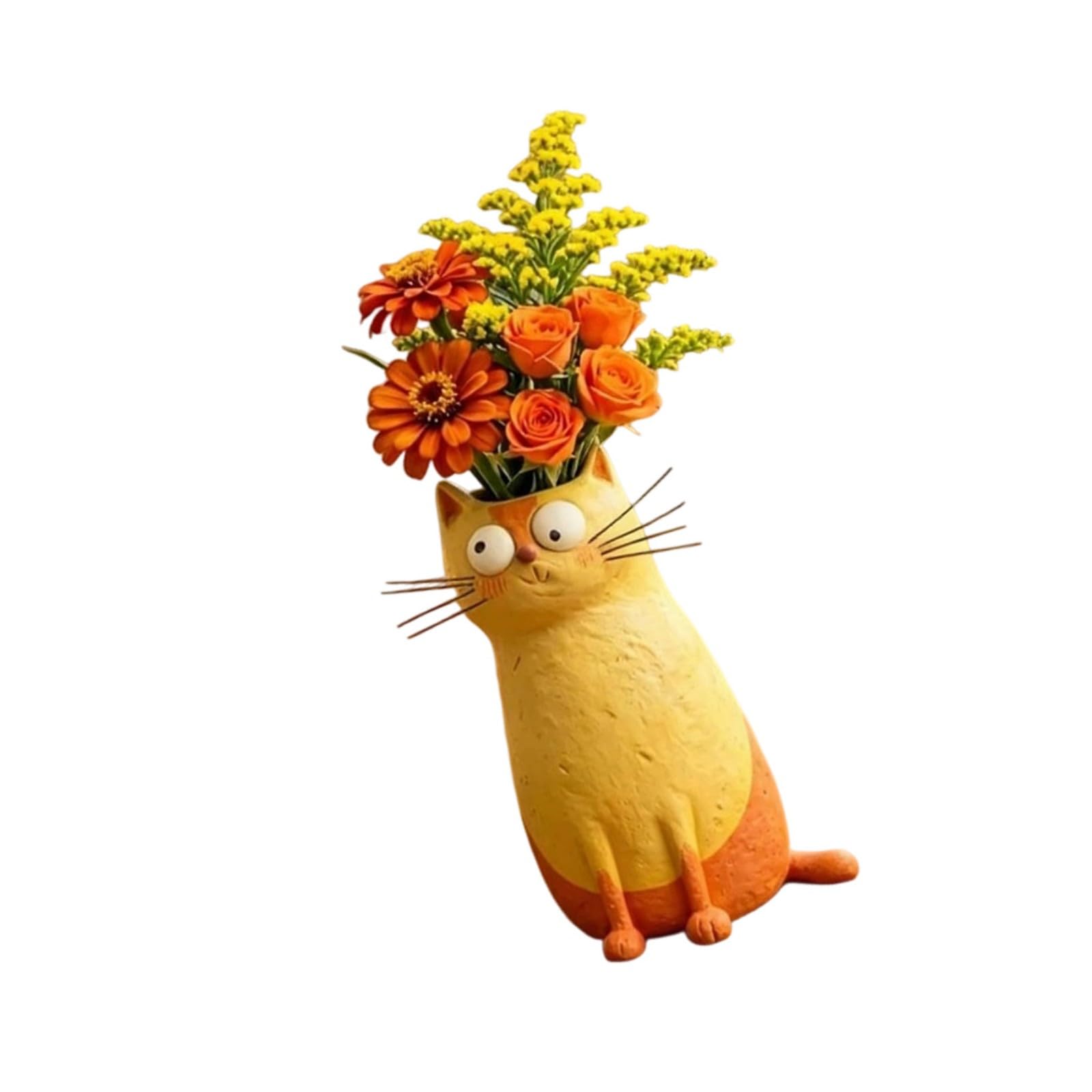 Wacky Cats Vases Funny Flower Vases, Decorative Vase Resin Kitten Sculpture Ornament for Home Decors Housewarmings Gift Kitten Statue
