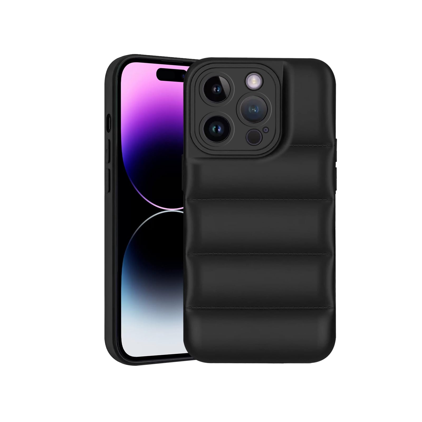 Plus Puffer Case Camera Protection Soft Back Cover for Apple iPhone 14 Pro Max - Black (B0CQGCXW5N) Amazon Price History, Amazon Price Tracker