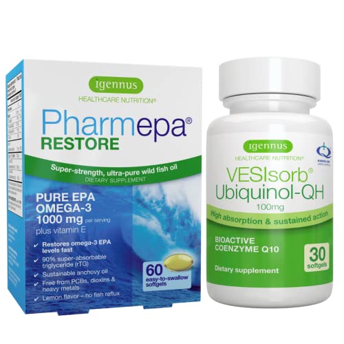 Pharmepa Restore Epa & Vesisorb Ubiquinol-Qh Coq10 Heart Health Bundle, By Igennus #TOP16