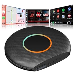 Ai Box Carplay/Android Auto inalámbrico, 6 en 1 Magic Ai Box, tarjeta 4G LTE, GPS, DriveChat, Bluetooth dual/WiFi, 4 GB+64 GB, Plug & Play 2016+ Wired CarPlay