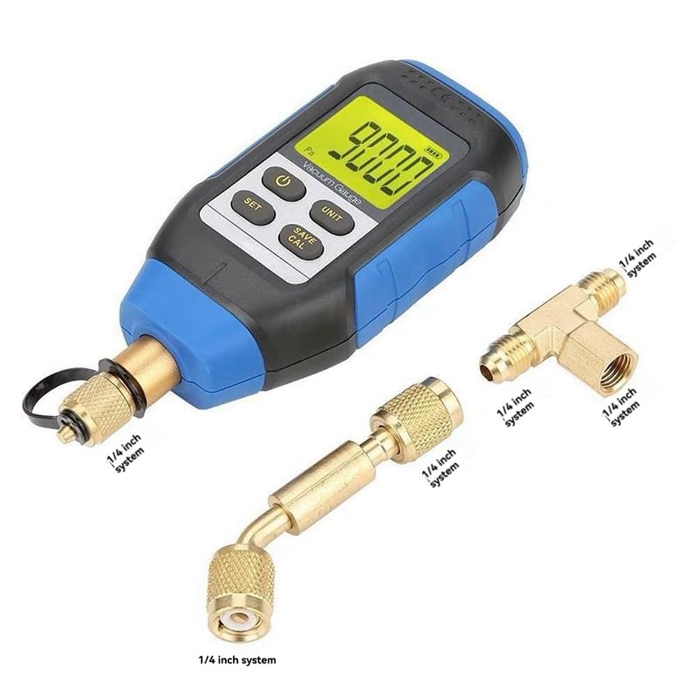 Vacuómetro Digital VMV-1, Portátil, de Alta Precisión, con Pantalla Digital y Combinación de Presión y Vacío, Electrónico.