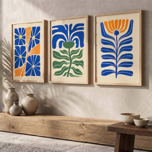 Image of kotart Boho Art Home Decoration Paintings With Frame For Living Room Bed Room Hotel Wall Decor Digital Reprint Set of 3 (10X13 inch)