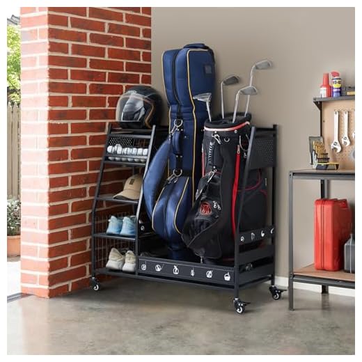 Golf Bag Organizer for Garage Storage