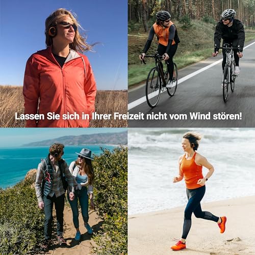 Windfree Ohrenschützer - Lässt Windgeräusche verstummen - Fahrrad Zubehör für E-Bike, Rennrad, Mountainbike & Gravel - Gehörschutz Fahrradzubehör für Männer & Damen - Geschenke für Radfahrer - Weiß