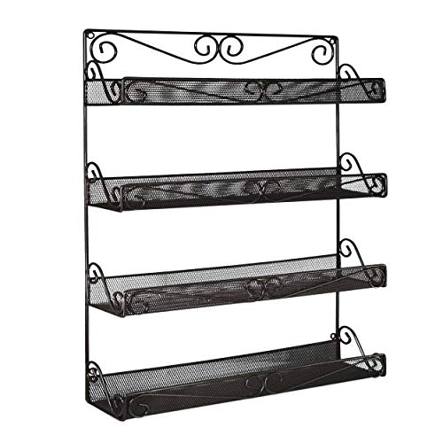 AMT 3 Tier Nail Rack, Pack Metal Wall Mount Organizer, Essential Oils Organizer, Pantry Cabinet Door Shelf Storage. Hanging Display for Spice Jars, Sauces, Cosmetic Beauty Bottles