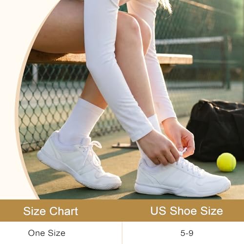 Image of Justay Crew Socks for Women, Cute Knit Boot Dress Cotton Socks | Athletic, Breathable, Warm, Soft, Comfortable, Calf, Gifts, Casual, Size 5-9, Fall