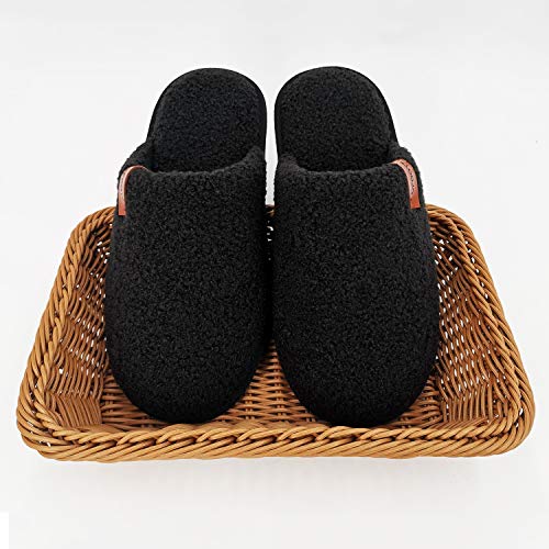ofoot Womens Warm Fuzzy House Slippers Indoor Slip On Bedroom Shoes with Memory Foam Insole Non Skid Rubber Soles2
