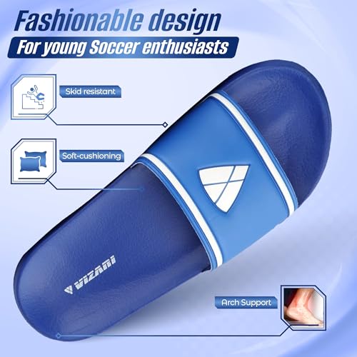 Vizari Youth Soccer Slide Sandals for Comfort and Convenience | Youth Sandals for Post-Game Recovery | Enjoy Casual Wear and Lightweight Feel with Boys Flip Flops and Girl Sandal3